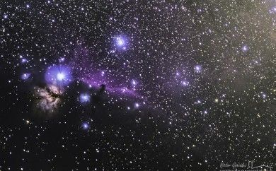 Nebulosa de la Flama y Nebulosa de la Cabeza de Caballo en la constelación de Orión